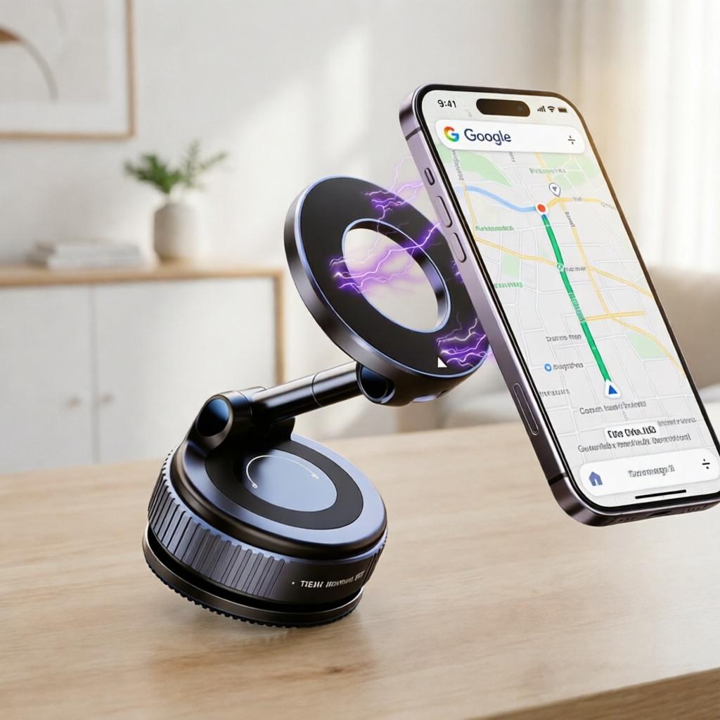 Yanace MagSafe Car Phone Mount, Ultra-Stable Magnetic Holder, 360° Rotation for Android Sleek Minimalist Dashboard Stand