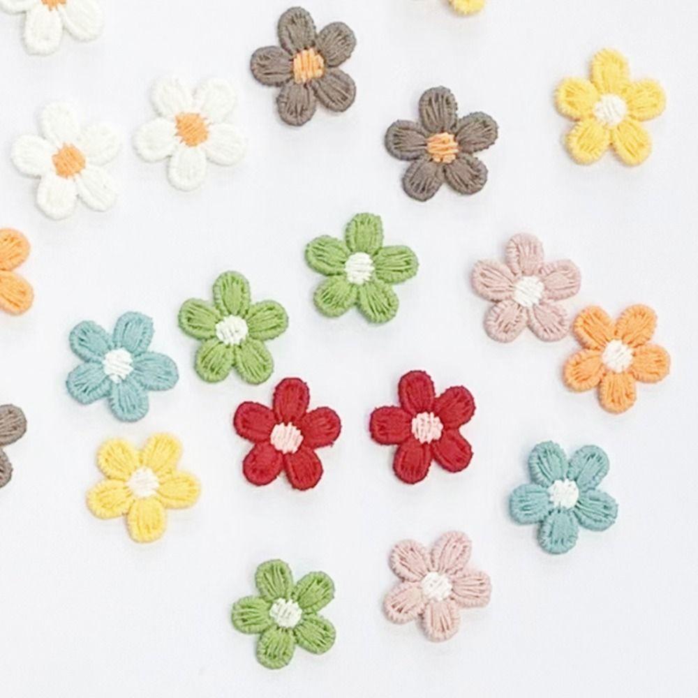 Colorful Flower Shaped Sewing Accessories DIY Handmade Crafts Appliques Patches Headwear Badge