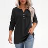 Жен. Футболка Футболка С принтом Пуговицы Рукав 3/4Ежедневно Выходные Мода Классический Топ с v-образным вырезом Обычный