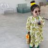 Платье с длинными рукавами и цветочным принтом для девочек, весна и осень, 3–8 лет