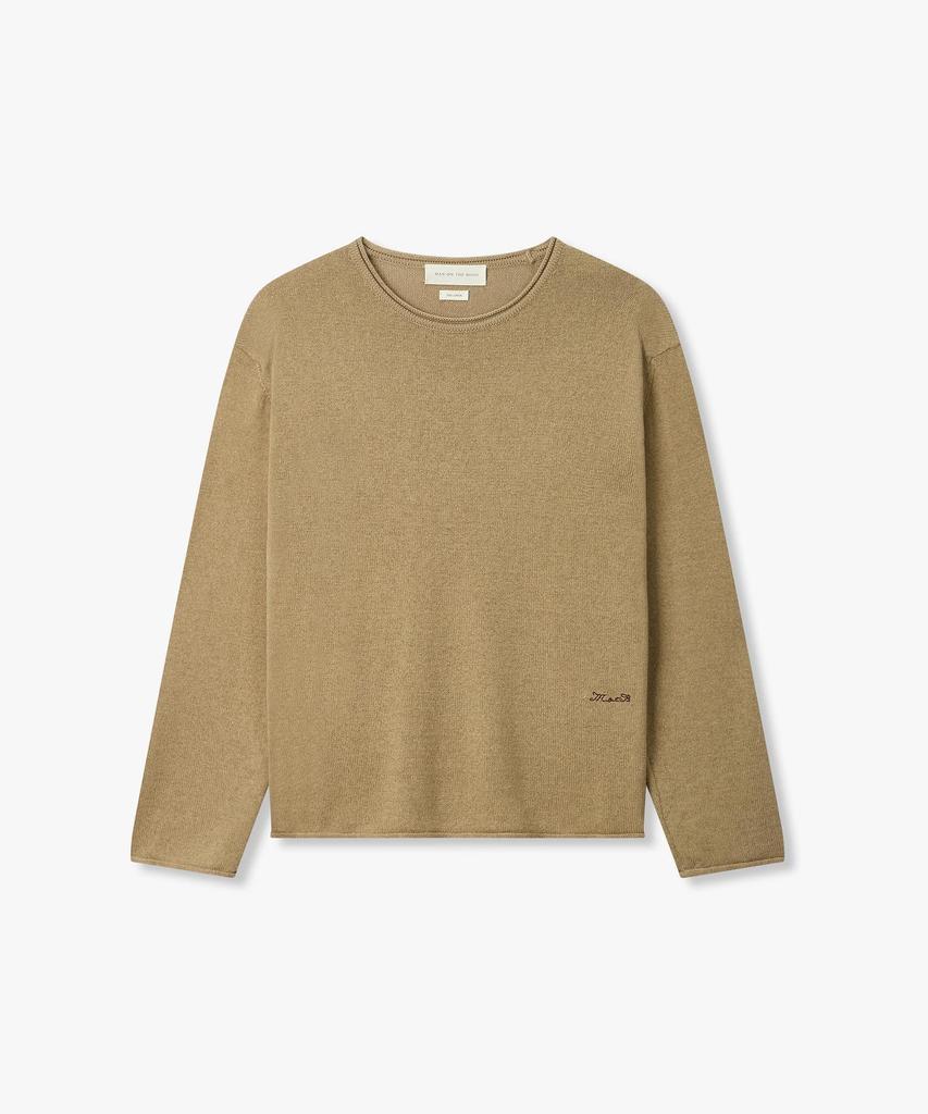 MAN ON THE BOON Rolled Edge Linen Blend Knit_Beige 4716113016
