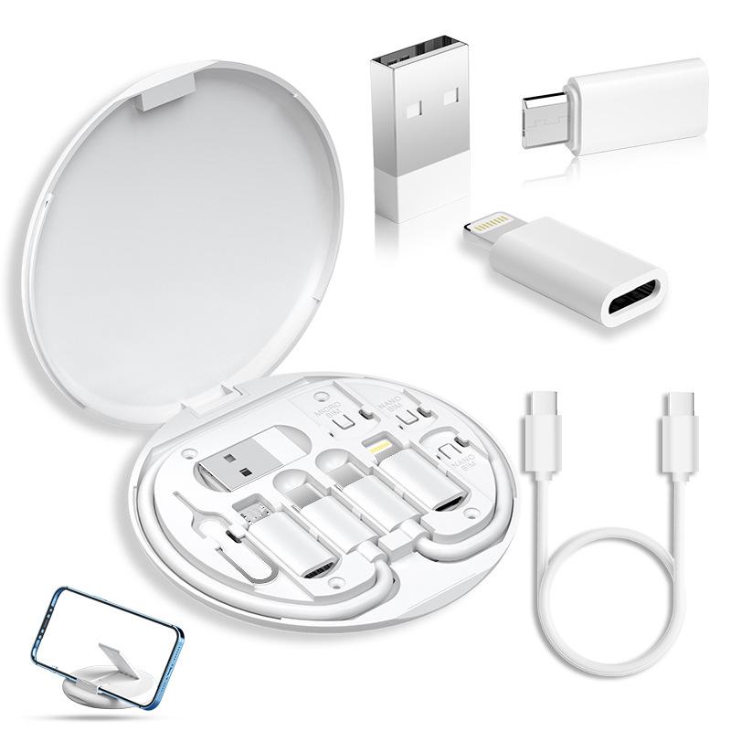 Цифровые кабели Комплект кабелей-переходников для зарядки с несколькими USB-разъемами, комплект для преобразования USB C USB A и Type C на штекер Micro/Type C, передача данных, хранение карт