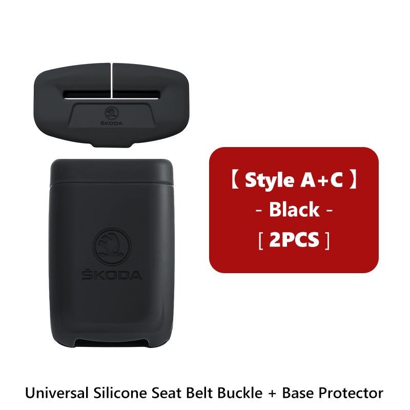 AAFO1 Car Seat Belt Anti Scratch Protector Case Seatbelt Buckle Cover Silicone Accessories For Skoda octavia a5 a4 mk1 2 fabia superb