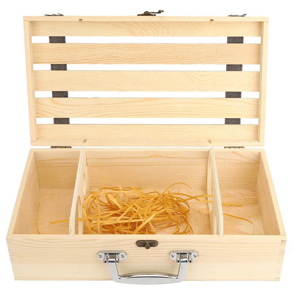Wood Red Wine Box Hollow Out Straight Bar Wine Gift Box Container for 2 Bottles of Wine