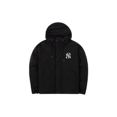 MLB FW22 Стеганая куртка на молнии с принтом логотипа, длинный рукав, укороченная версия, унисекс, черная 3ADJB1126-K0001