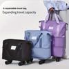 [Складная дорожная сумка] 3-слойная очень большая складная дорожная сумка на колесах | Нейлоновая багажная сумка для ежедневных поездок на работу и переездов
