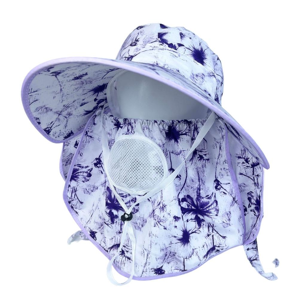 Face Neck Omnibearing Picking Tea Hat Breathable Mesh Sunscreen Hat Creative Women Sun Hat Riding