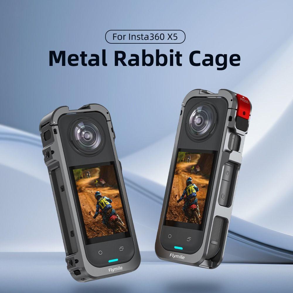 С крышкой объектива, металлический каркас, клетка для камеры из алюминиевого сплава для экшн-камеры Insta360 X5, аксессуары