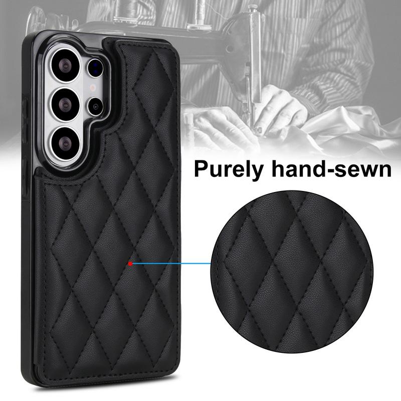 Роскошный Кожаный Кошелек-Чехол С Сетчатыми Слотами Для Карт Для Samsung Galaxy S26 Ultra S25 FE S24 S23 S22 Plus S21 FE A53 A54 A55 A56 A57 5G Держатель для Карт Задняя Крышка