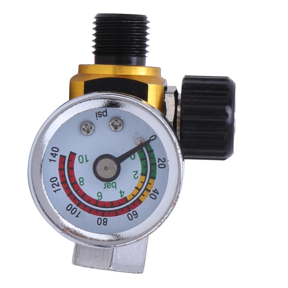 Регулятор давления 0-10 бар Цельсия 0-140 psi Сплав алюминия Клапан 1/4 дюйма BSPP Входной/Выходной разъем