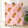 Cute Capybara and Hearts Pattern print blanket soft and cozy perfect for the living room bed sofa or a nap,gift