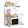Kitchen Microwave Shelf Countertop Seasoning Rack Storage Rack Floor To Ceiling Double-layer Desktop Oven Rack