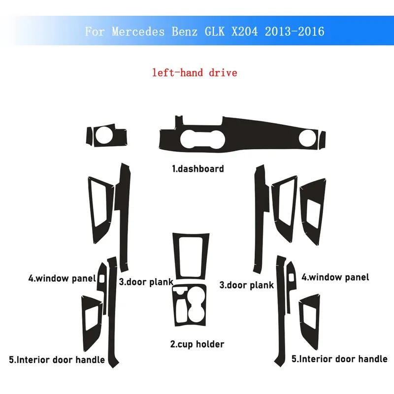 Carbon Fiber For Mercedes Benz GLK X204 13-16 Car Film Interior Sticker Center Console Gear Dashboard Air Door Handle Lift Panel