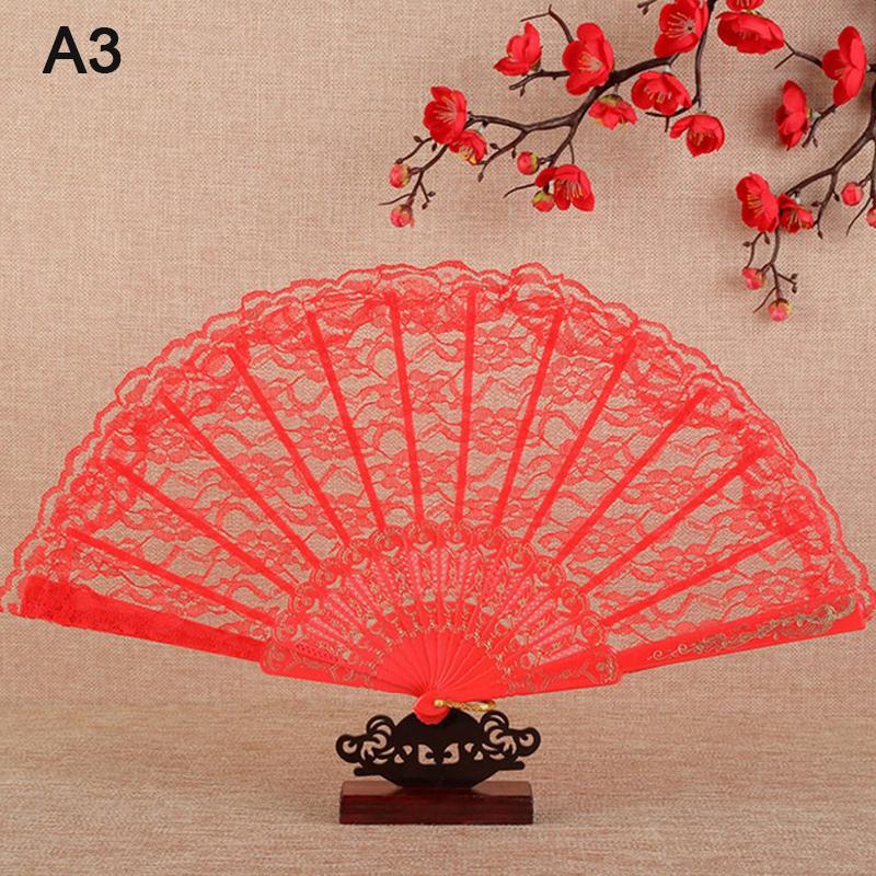 Decorative Fan Chic Female Handheld FanVintage Style Lace Folding Fan Chinese Japanese Pattern Art Craft Gift Decor