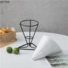 Ceramic French Fry Rack Set Iron Hanging Rack Snack Bowl Display Rack Cone-shaped Cake Dessert Plate Sauce Dish Tasting Plate