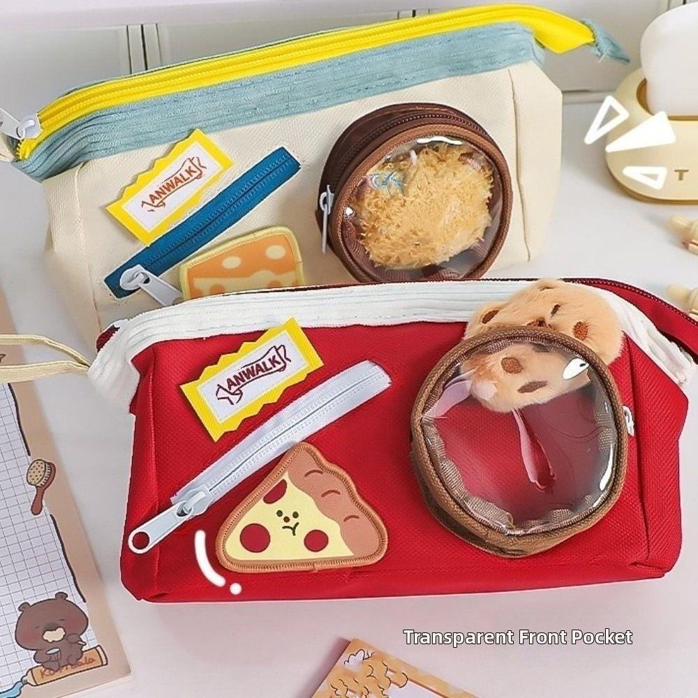 Cartoon Food itabag Pen Bags Large Capacity Zipper Pen Bag New Stationery Storage Pouch