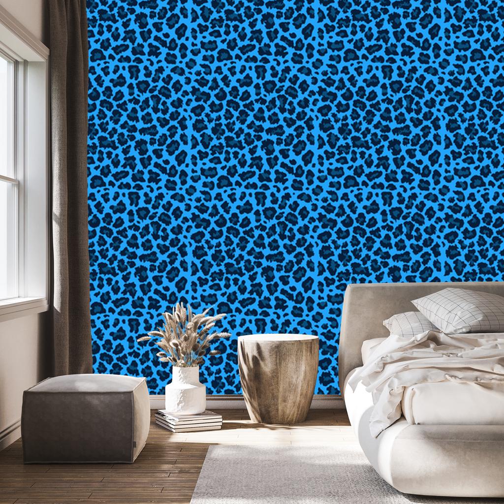 Blue Animal Skin Wallpaper, Blue, Navy Blue, and Azure 50x1000