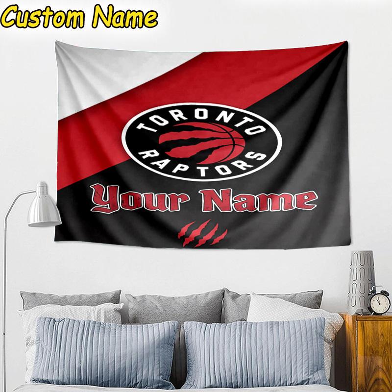 Custom Name Raptors basketball Logo Tapestry Room Decoration Wall Hanging for Living Room Bedroom, dormitory, Birthday and Christmas gifts