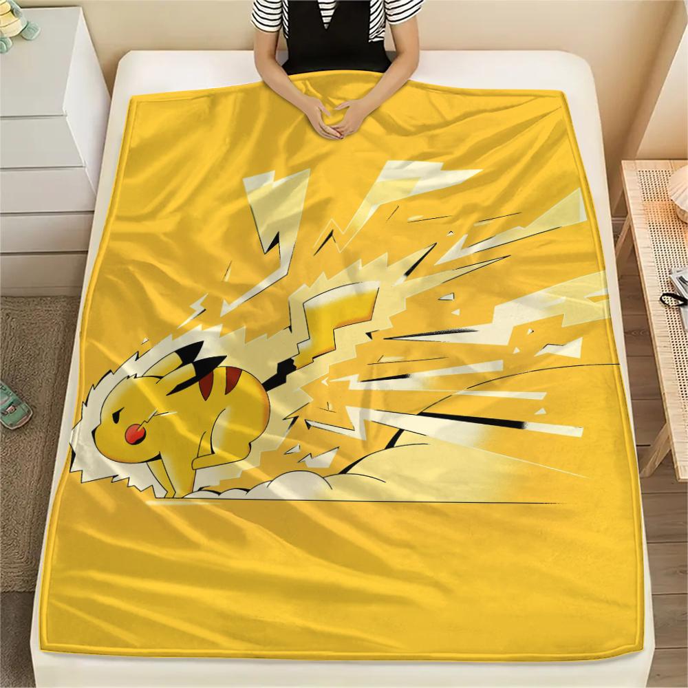 Pikachu Pokémon pattern Flannel Blanket, High quality Comfortable for All Seasons, Home Decor, Warmth and Comfort, Perfect for Gifts.