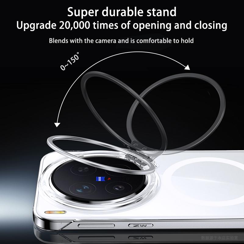Прозрачный чехол с гальваническим покрытием для телефона VIVO X300 X300Pro с поддержкой беспроводной зарядки Magsafe, безрамный, с держателем для объектива, защитная крышка