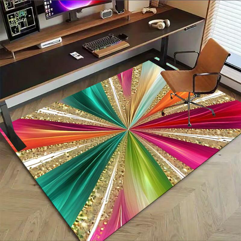 1 шт. абстрактный цветной очень большой нескользящий ковер для пола, офис, семья, студия, ковер для большой площади, ковер для помещений, яркий акцентный элемент