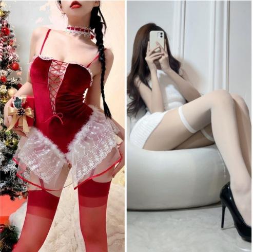 Christmas sexy new year christmas robe bunny christmas costume cos show two-dimensional erotic underwear