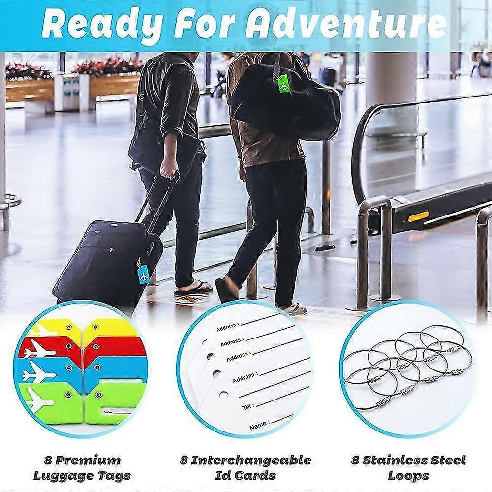 5Pcs Flexible Silicone Luggage Tags Travel ID Card Sleeve Trolley Case Labels