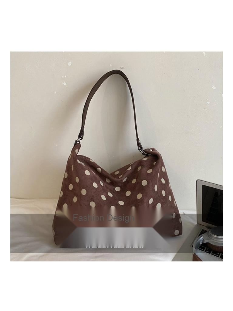 Hobo Bag Women PU Black Polka Dot Daily Commute