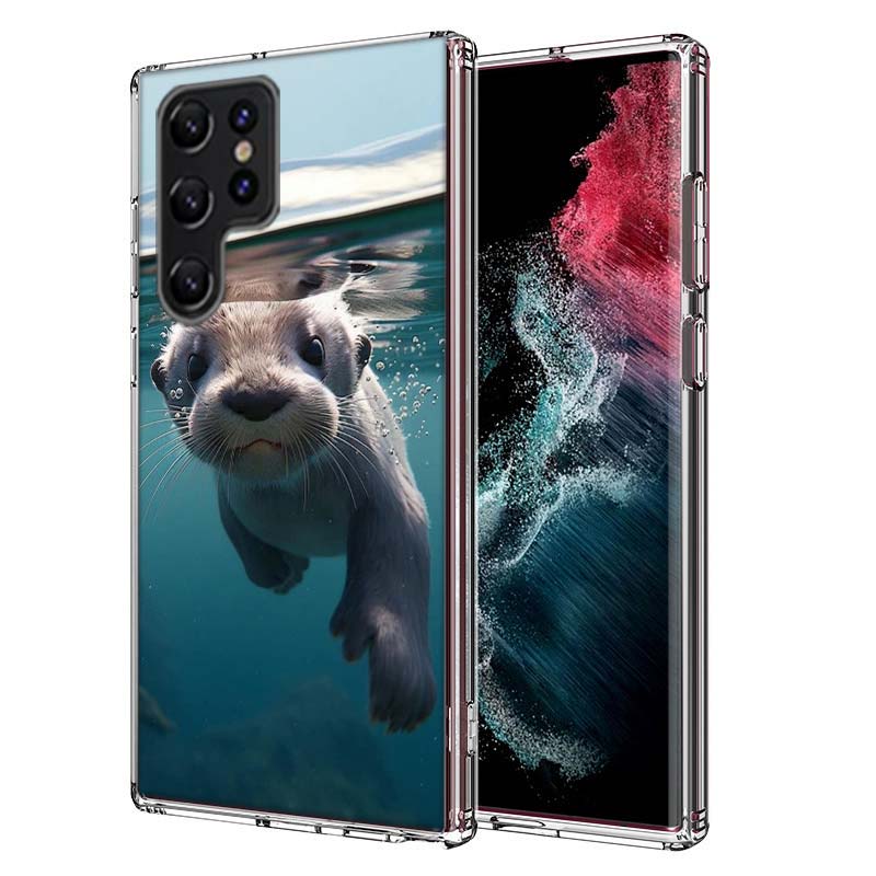 Seal Alert Capa Phone Case For Samsung S26 Ultra S25 Edge Galaxy S23 S21 S20 S24 FE S22 S10 Plus Cover Clear TPU Shell Coque wit
