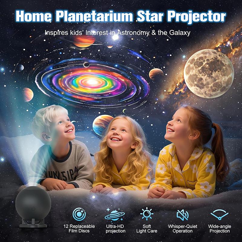 Planetarium Projector 12 Image Discs Galaxy Projectors Star Night Light Ceiling Mood Lighting Space Lamp Christmas Decoration