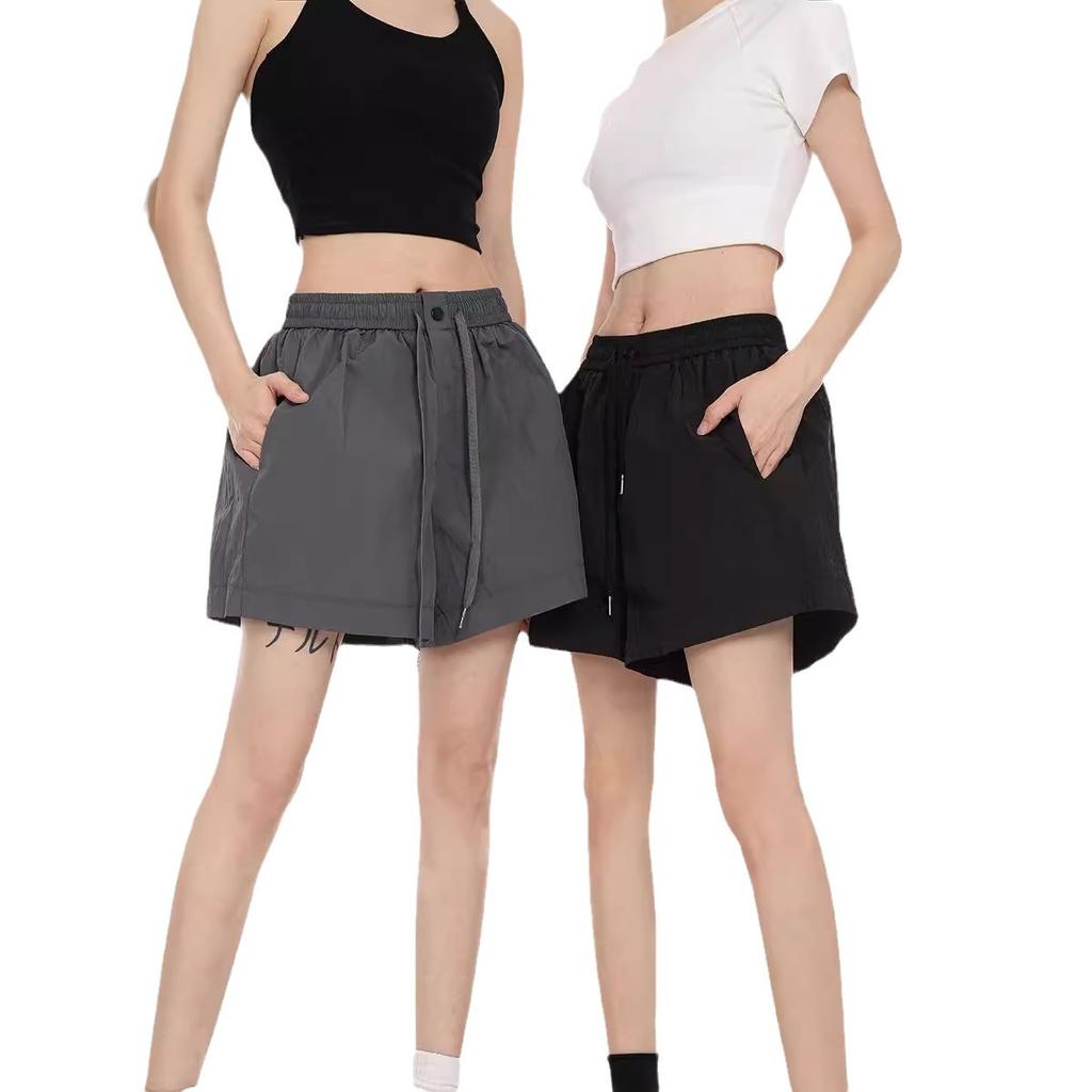 Wide-legged Work Shorts for Women In Summer New High-waist Loose A-line Casual Small Straight-leg Pants