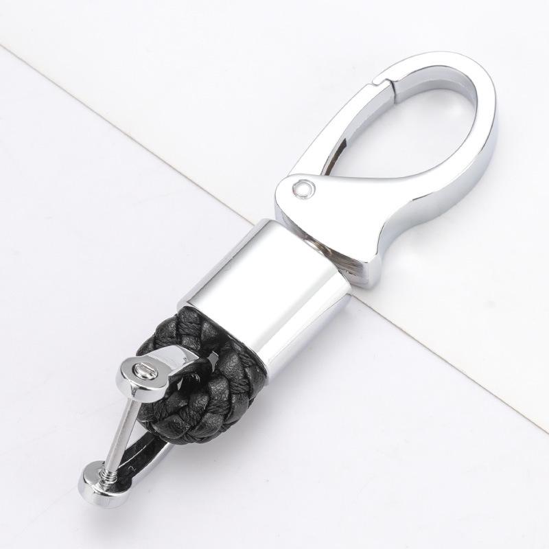 Плетеный брелок из кожи и металла: Прочный аксессуар для мужчин и женщин