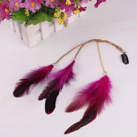 Заколка для волос в виде пера, цветная кожаная длинная заколка для волос с кисточками, легко сочетающийся головной убор, аксессуары для волос для тематических вечеринок