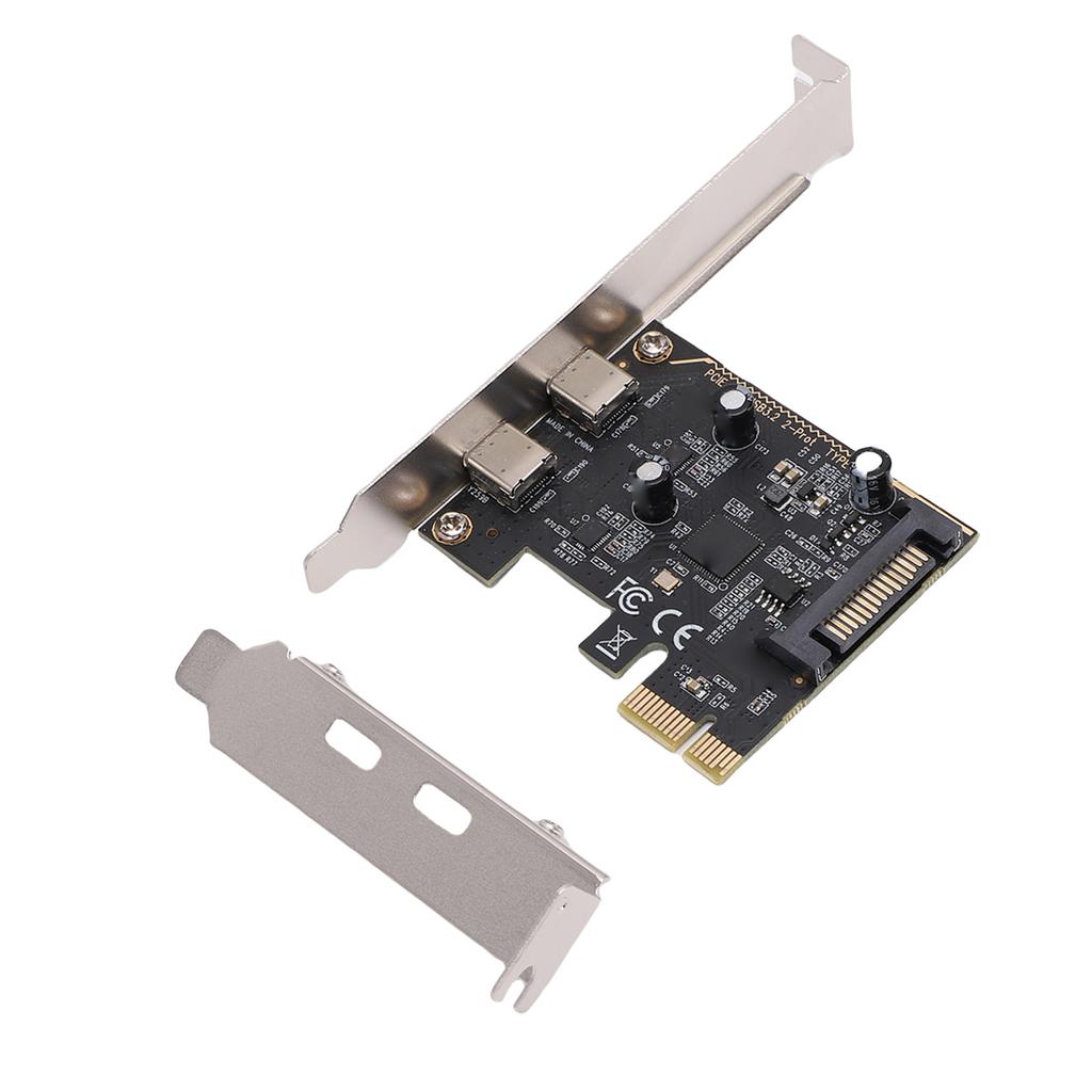 Карта PCIe на USB 3.2 Gen 1 с пропускной способностью 5 Гбит/с, 2 порта USB Type C, карта расширения PCIe, USB-карта для настольного ПК