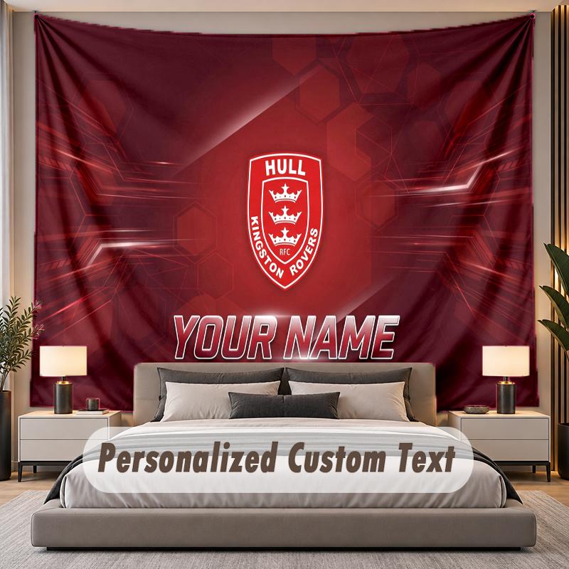 Custom Name Text Tapestry Hull KR Personalized Polyester Wall Tapestry For Bedroom And Room