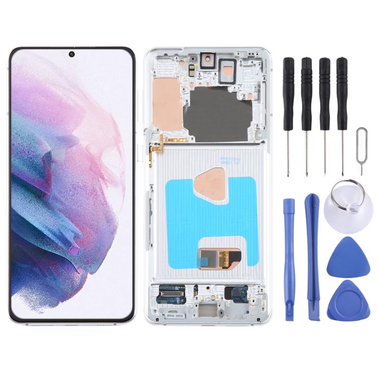 For Samsung Galaxy S21+ 5G SM-G996B 6.67 inch OLED LCD Screen Digitizer Full Assembly with Frame