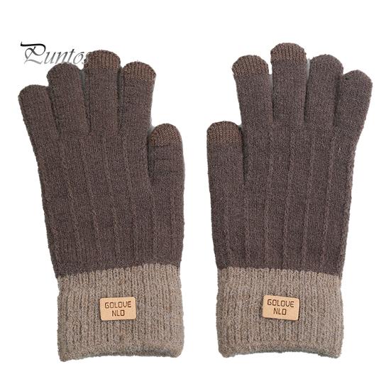 1 пара зимних перчаток унисекс, вязаные толстые теплые цвета соответствующего цвета, противоскользящие эластичные, мягкие, теплые, плюшевые перчатки для езды на велосипеде с сенсорным экраном