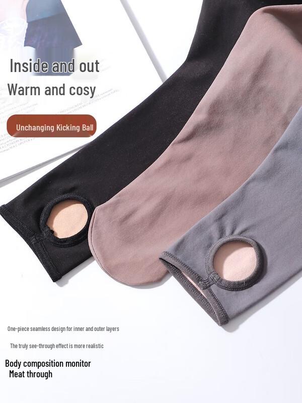 LangSha Autumn/Winter Faux Sheer Warm Tights