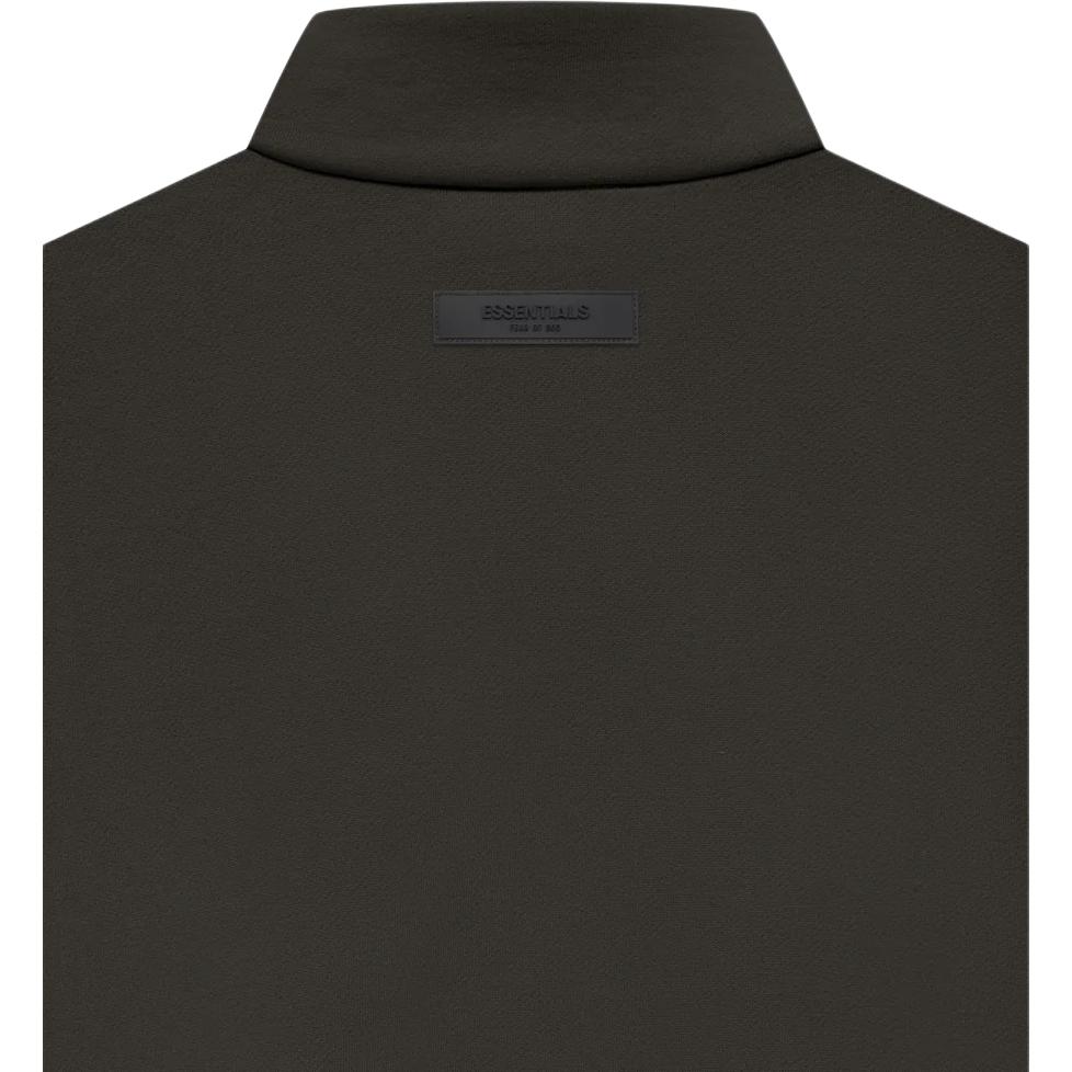 Fear of God Essentials Куртка с полной молнией FW22 Эластичная Однотонный темно-черный Цвет Молния Воротник-стойка Повседневная куртка Женские куртки Серо-черный FOG-FW22-702