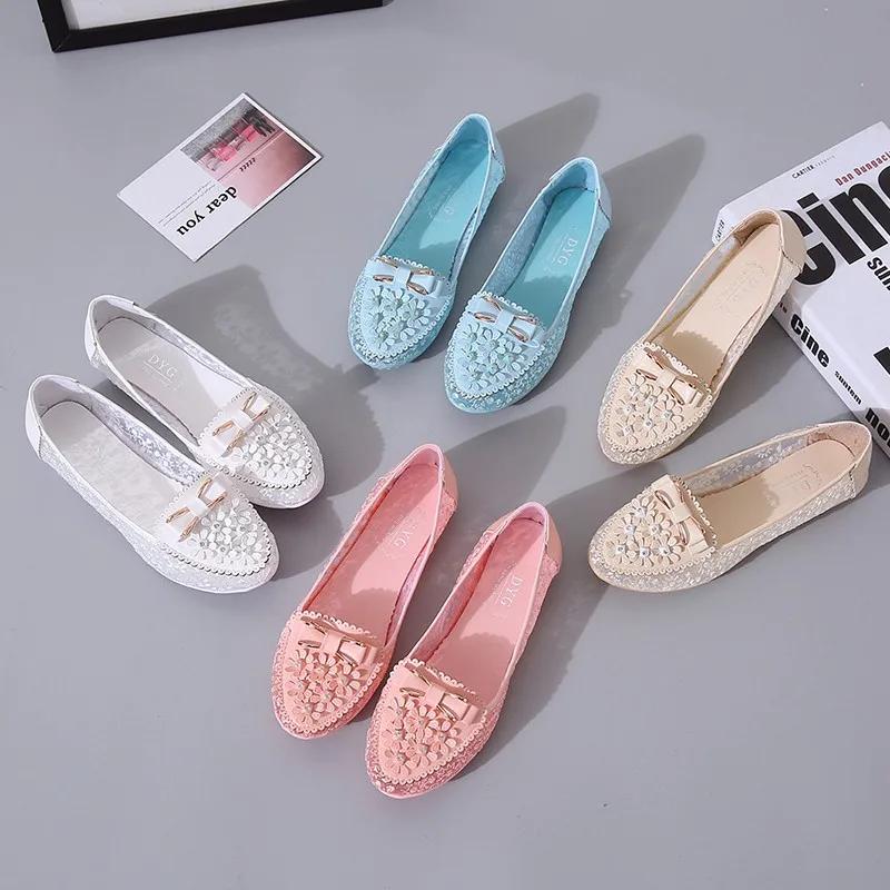 Spring Women's Flat Shoes Fashion Breathable Mesh Pionted Toe Ballet Flats for Women Outdoor Ladies Light Casual Walking Shoes