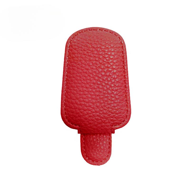 Премиальный кожаный держатель для автомобильных очков - роскошное крепление на козырек с отделением для нескольких карт