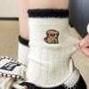 White Plush Socks Mid-Season Tube Socks Thickened Australian Velvet Warm Winter Home Sleep Cute Confinement Socks