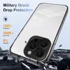 KEYSION Transparent Case for iPhone 16 Pro Max 15Plus TPU+PC Anti-slip HD Clear Shockproof Phone Cover for iPhone 15 Pro 16 Plus