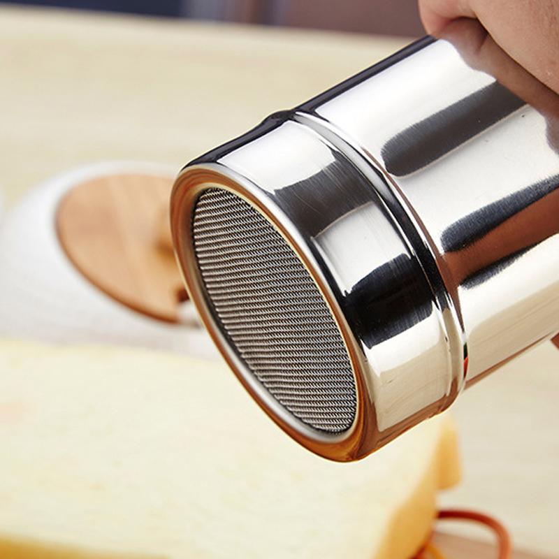 2pcs Stainless Steel Coffee Chocolate Shaker Cocoa Coffee Powdered Sugar Flour Sieve Shaker