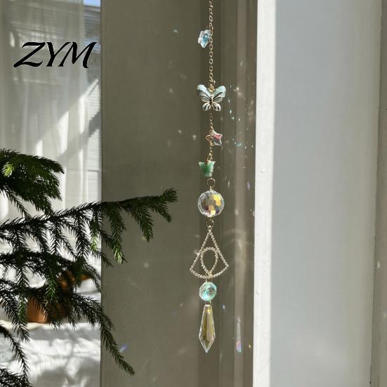 Decorative Window Pendant Butterfly Crystal Suncatcher Wind Chime, Rainbow Maker Prism Hanging Ornament, Ornament Indoor Outdoor for Home, Balcony,