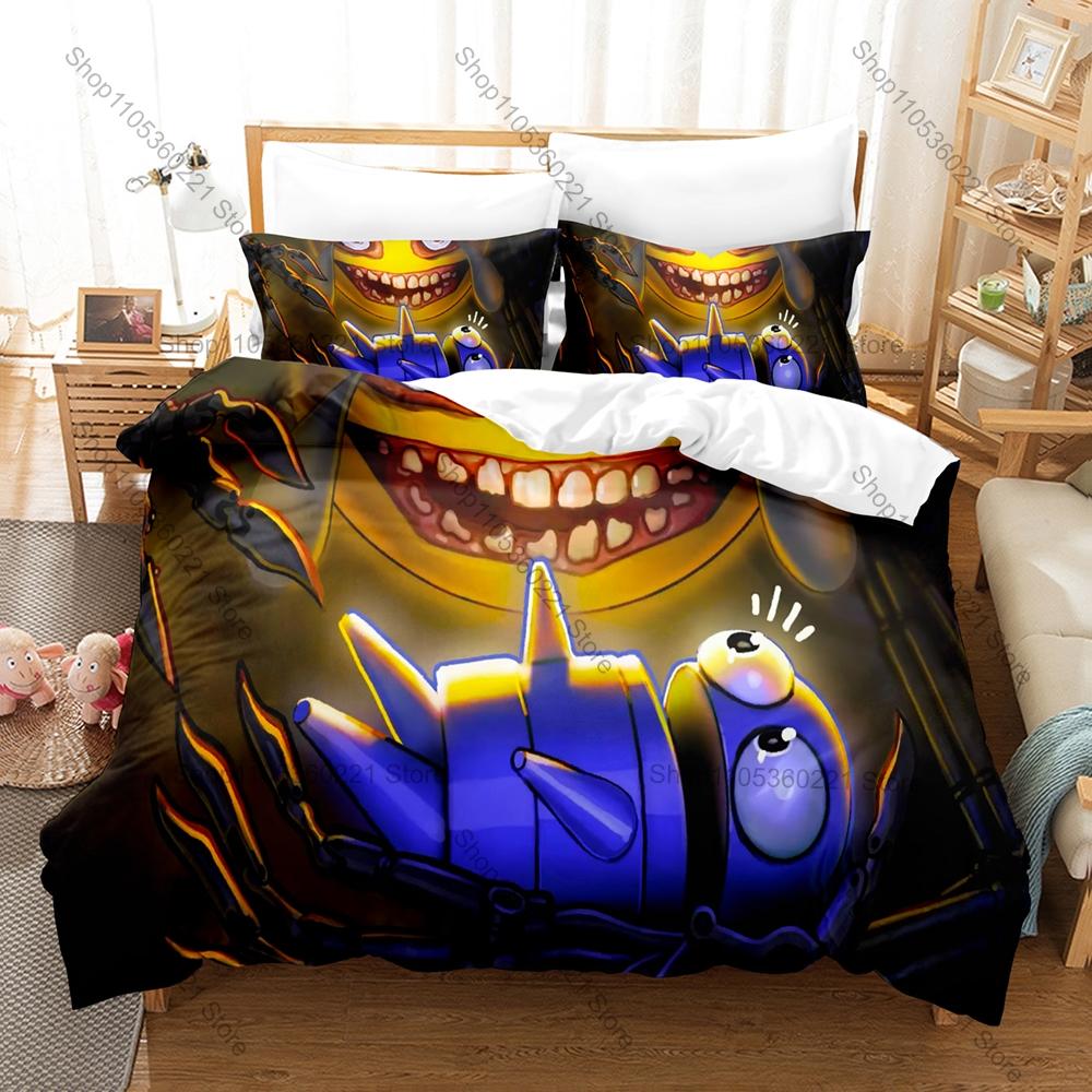 Horror Game R.E.P.O. Bedding Set Duvet Cover + 2 Pillowcases Cool Character Pattern Comfortable Bed Cover for Home