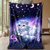 Night Cats in Moonlight Theme blanket Lightweight Warm Flannel Blanket Decorative Throw Blanket for Home Decoration