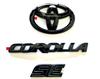 Накладка ABS на логотип автомобиля Глянцевая черная EMBLEM для Toyota COROLLA 2019-2025 СЕДАН XSE SE LE аксессуар для автомобиля PT948-02200-02