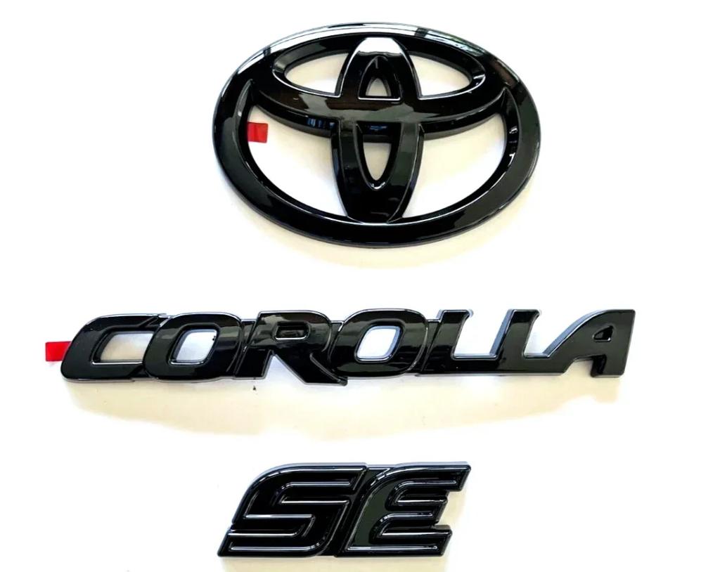 Накладка ABS на логотип автомобиля Глянцевая черная EMBLEM для Toyota COROLLA 2019-2025 СЕДАН XSE SE LE аксессуар для автомобиля PT948-02200-02