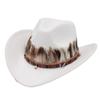 Feather Ethnic Style Top Hat Upturned Edge Western Cowboy Hat Guoluo Tibetan Tibetan Jazz Hat Hat